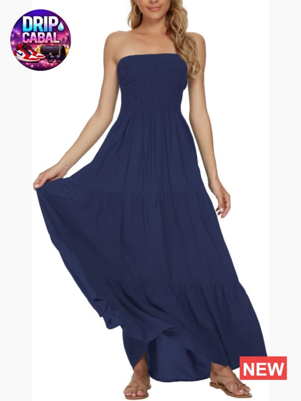 Rayon Strapless Tube Top Maxi Dress Off Shoulder Boho Beach